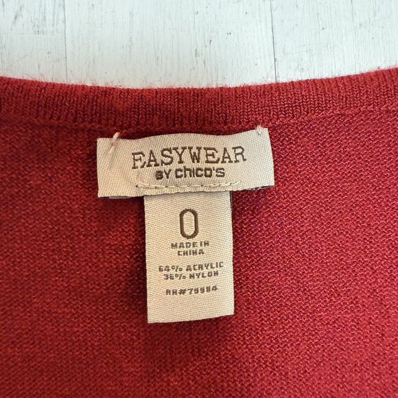 Chicos Vest Top 0 Medium Small Burgundy Red Sleeveless Shirt Stretch Knit - Picture 3 of 7